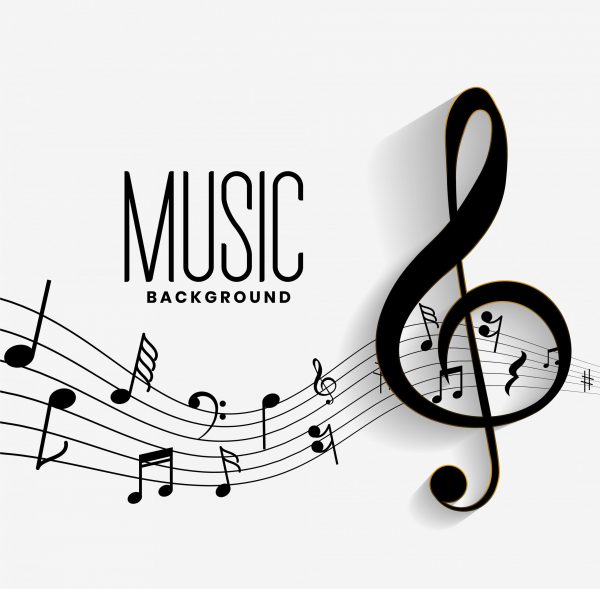 elegant musical notes music chord background design